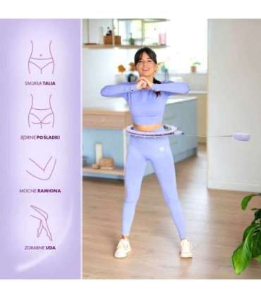 SET HULA HOOP MAGNETIC VIOLET HHM14 WITH WEIGHT + COUNTER HMS + WAIST SUPPORT BR163 BLACK
