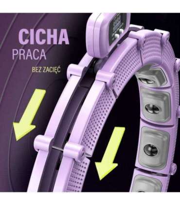 SET HULA HOOP MAGNETIC VIOLET HHM14 WITH WEIGHT + COUNTER HMS + WAIST SUPPORT BR163 BLACK