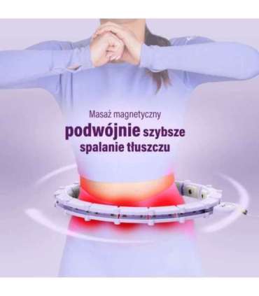 SET HULA HOOP MAGNETIC VIOLET HHM14 WITH WEIGHT + COUNTER HMS + WAIST SUPPORT BR163 BLACK