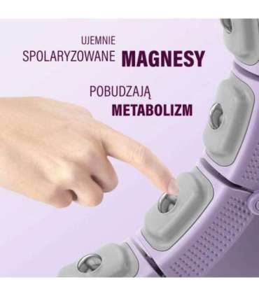 SET HULA HOOP MAGNETIC VIOLET HHM14 WITH WEIGHT + COUNTER HMS + WAIST SUPPORT BR163 BLACK