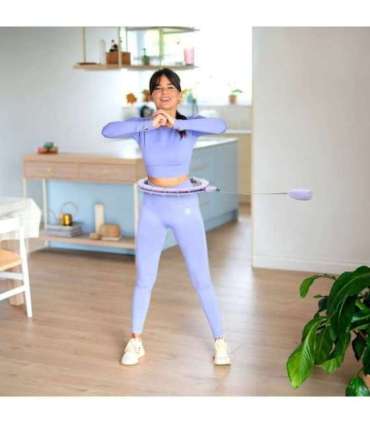 SET HULA HOOP MAGNETIC VIOLET HHM14 WITH WEIGHT + COUNTER HMS + WAIST SUPPORT BR163 BLACK