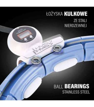 Komplekt: magnetiline sinine hula-hoop (HHM15) koos kaaluga + HMS loendur + punane taljetugi BR163