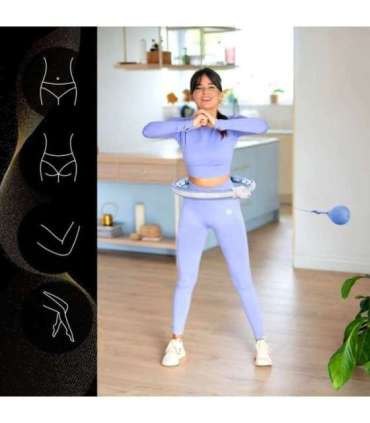 Komplekt: magnetiline sinine hula-hoop (HHM15) koos kaaluga + HMS loendur + punane taljetugi BR163