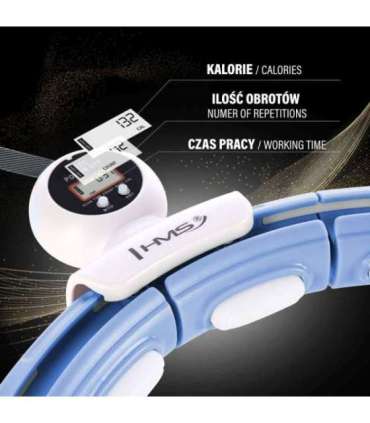 Komplekt: magnetiline sinine hula-hoop (HHM15) koos kaaluga + HMS loendur + punane taljetugi BR163