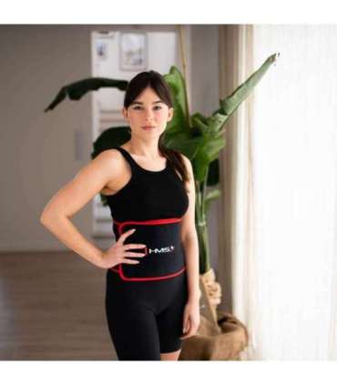 SET HULA HOOP MAGNETIC GREEN HHM15 WITH WEIGHT + COUNTER HMS + WAIST SUPPORT BR163 RED