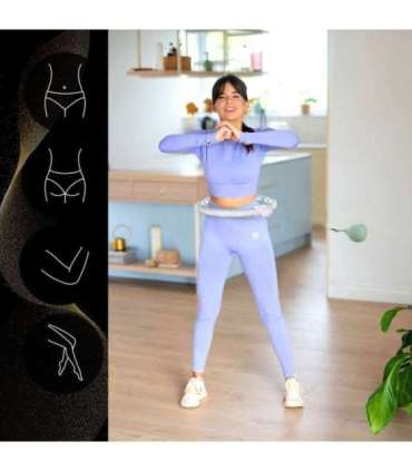 SET HULA HOOP MAGNETIC GREEN HHM15 WITH WEIGHT + COUNTER HMS + WAIST SUPPORT BR163 RED