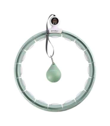 SET HULA HOOP MAGNETIC GREEN HHM15 WITH WEIGHT + COUNTER HMS + WAIST SUPPORT BR163 RED