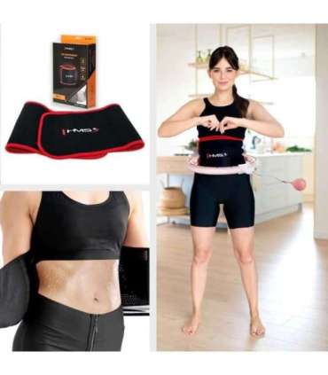 Набор: магнитный розовый хула-хуп (HHM15) с утяжелителем и счётчиком (HMS) и красный пояс для поддержки талии (BR163)