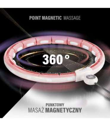 Набор: магнитный розовый хула-хуп (HHM15) с утяжелителем и счётчиком (HMS) и красный пояс для поддержки талии (BR163)