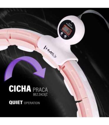 Набор: магнитный розовый хула-хуп (HHM15) с утяжелителем и счётчиком (HMS) и красный пояс для поддержки талии (BR163)