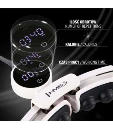 SET HULA HOOP MAGNETIC WHITE HHM16 WITH WEIGHT + COUNTER HMS + WAIST SUPPORT BR163 BLACK