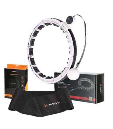SET HULA HOOP MAGNETIC WHITE HHM16 WITH WEIGHT + COUNTER HMS + WAIST SUPPORT BR163 BLACK
