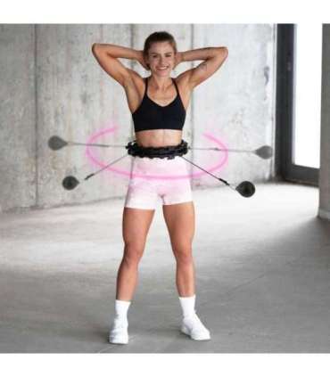 SET HULA HOOP HHW01 BLACK WITH WEIGHT HMS + WAIST SUPPORT BR163 RED