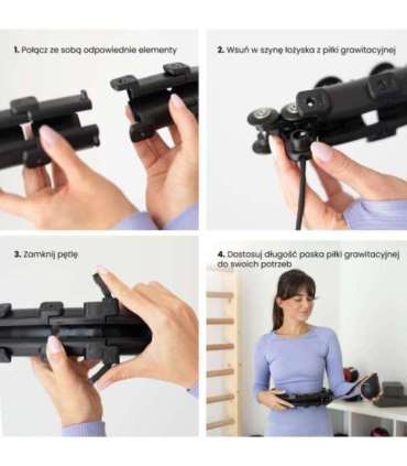 SET HULA HOOP HHW01 BLACK WITH WEIGHT HMS + WAIST SUPPORT BR163 RED