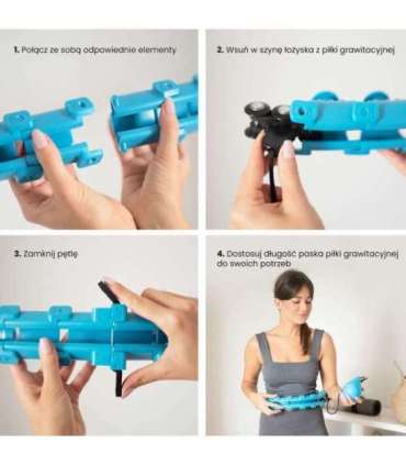 Набор: обруч HULA HOOP HHW01 (синий) с утяжелителем (HMS) + пояс для талии BR163 (красный)