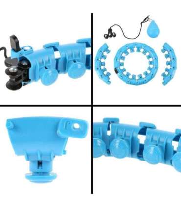 Набор: обруч HULA HOOP HHW01 (синий) с утяжелителем (HMS) + пояс для талии BR163 (красный)