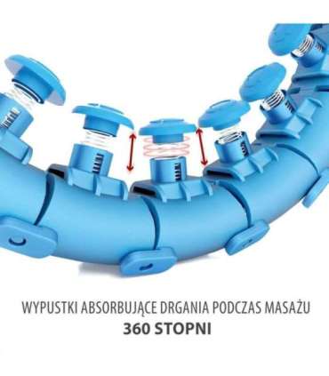 Набор: обруч HULA HOOP HHW01 (синий) с утяжелителем (HMS) + пояс для талии BR163 (красный)