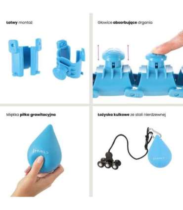 Набор: обруч HULA HOOP HHW01 (синий) с утяжелителем (HMS) + пояс для талии BR163 (красный)