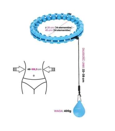 Набор: обруч HULA HOOP HHW01 (синий) с утяжелителем (HMS) + пояс для талии BR163 (красный)