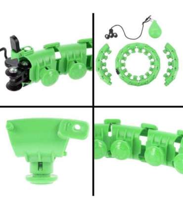 Набор: обруч HULA HOOP HHW01 (зелёный, с утяжелителем HMS) и поддержка талии BR163 (красная)