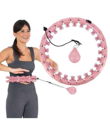 Набор хула-хуп HHW01, розовый, с утяжелителем HMS + пояс для поддержки талии BR163, красный