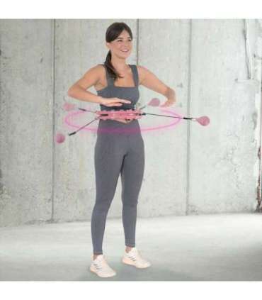 Набор хула-хуп HHW01, розовый, с утяжелителем HMS + пояс для поддержки талии BR163, красный