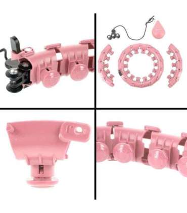 Набор хула-хуп HHW01, розовый, с утяжелителем HMS + пояс для поддержки талии BR163, красный