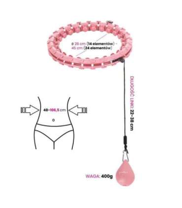 Набор хула-хуп HHW01, розовый, с утяжелителем HMS + пояс для поддержки талии BR163, красный