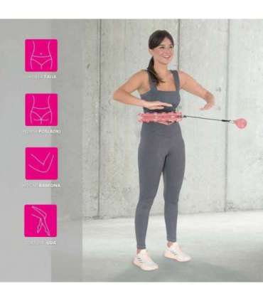 Набор хула-хуп HHW01, розовый, с утяжелителем HMS + пояс для поддержки талии BR163, красный