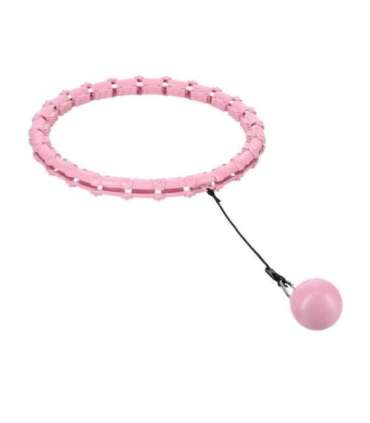 Набор хула-хуп HHW02, светло-розовый с утяжелителем (HMS) + поддержка талии BR163, красный