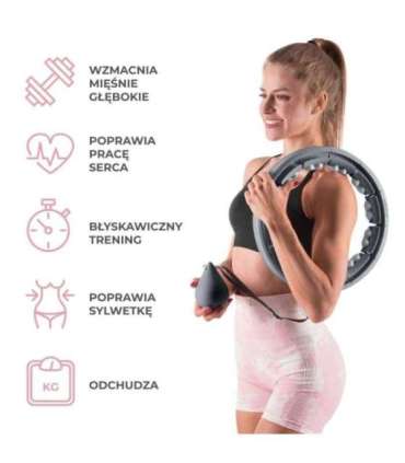 Набор Hula Hoop HHW06, чёрный, с гравитационным мячом и счётчиком HMS + поясная поддержка BR163, красная