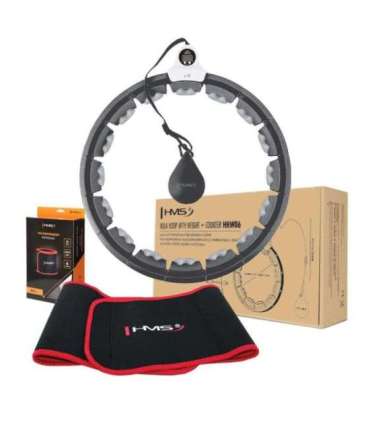 Набор Hula Hoop HHW06, чёрный, с гравитационным мячом и счётчиком HMS + поясная поддержка BR163, красная