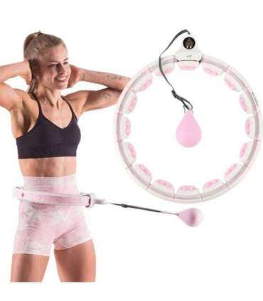 Набор Hula Hoop HHW06 — розовый, с гравитационным шаром и счётчиком (HMS) + поддержка для талии BR163 — чёрная