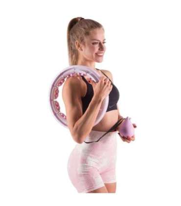 Набор Hula Hoop HHW06 — розовый, с гравитационным шаром и счётчиком (HMS) + поддержка для талии BR163 — чёрная