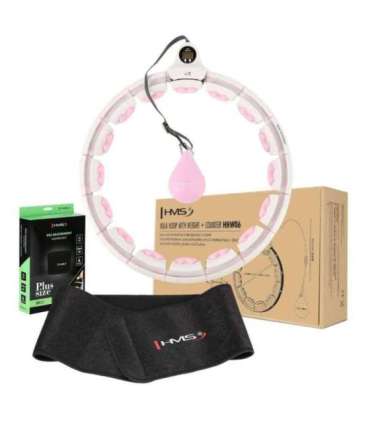 Набор Hula Hoop HHW06 — розовый, с гравитационным шаром и счётчиком (HMS) + поддержка для талии BR163 — чёрная