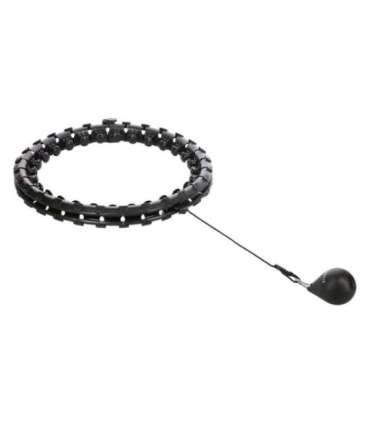 SET HULA HOOP HHW12 BLACK WITH WEIGHT HMS + WAIST SUPPORT BR163 BLACK PLUS SIZE