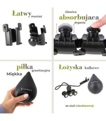 SET HULA HOOP HHW12 BLACK WITH WEIGHT HMS + WAIST SUPPORT BR163 BLACK PLUS SIZE