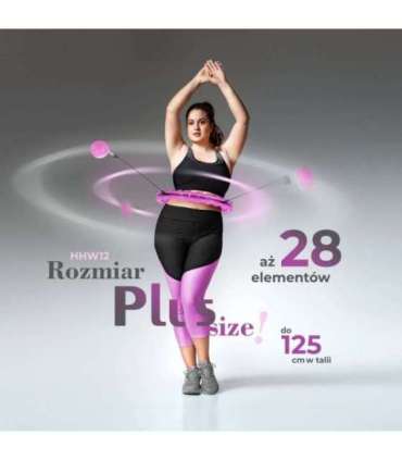 Набор Hula Hoop HHW12, фиолетовый с утяжелителем (HMS) + поддержка талии BR163, чёрная, плюс размер