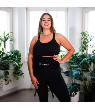 Набор Hula Hoop HHW12, фиолетовый с утяжелителем (HMS) + поддержка талии BR163, чёрная, плюс размер