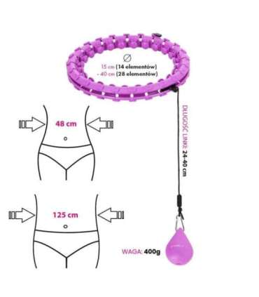 Набор Hula Hoop HHW12, фиолетовый с утяжелителем (HMS) + поддержка талии BR163, чёрная, плюс размер