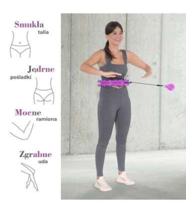 Набор Hula Hoop HHW12, фиолетовый с утяжелителем (HMS) + поддержка талии BR163, чёрная, плюс размер