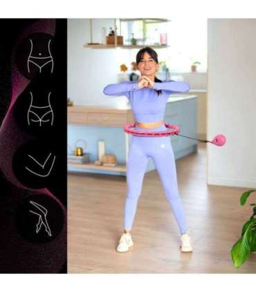 Набор хула-хуп OHA02, розовый, с утяжелителем — One Fitness + пояс для талии BR160