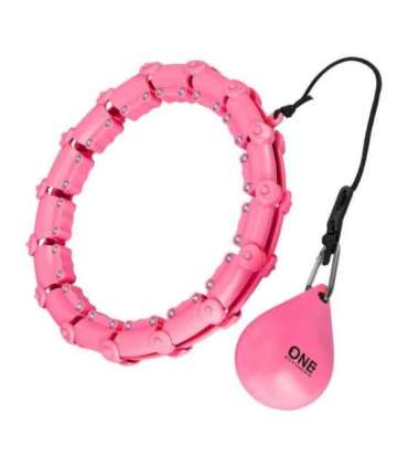 Набор хула-хуп OHA02, розовый, с утяжелителем — One Fitness + пояс для талии BR160