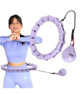 Hula-hoop komplekt OHA02, lilla, One Fitness kaaluga ja taljetugi BR160