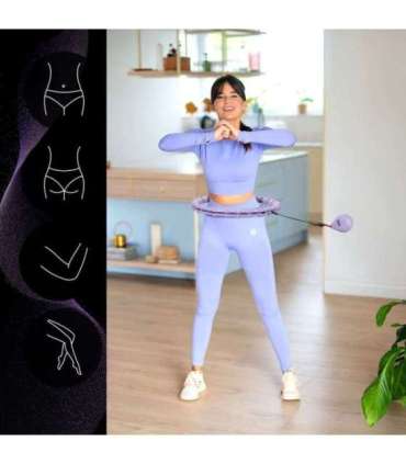 Набор хула-хуп OHA02, фиолетовый, с утяжелителем One Fitness и поясной поддержкой BR160