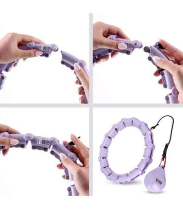 Набор хула-хуп OHA02, фиолетовый, с утяжелителем One Fitness и поясной поддержкой BR160