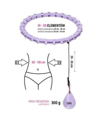 Набор хула-хуп OHA02, фиолетовый, с утяжелителем One Fitness и поясной поддержкой BR160