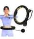 SET HULA HOOP HHM13 BLACK/GOLD WITH WEIGHT AND COUNTER HMS + WAIST SUPPORT BR163 BLACK ONE SIZE