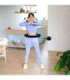 SET HULA HOOP HHM13 BLACK/GOLD WITH WEIGHT AND COUNTER HMS + WAIST SUPPORT BR163 BLACK ONE SIZE
