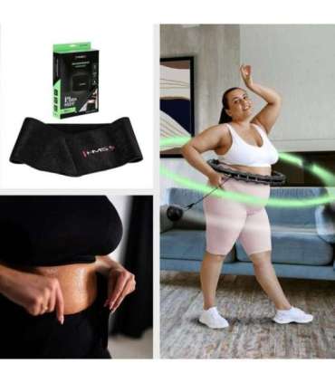 Набор хула-хуп HHW11, черный, с утяжелением (HMS) и поддержкой для талии BR163, черный, плюс-размер